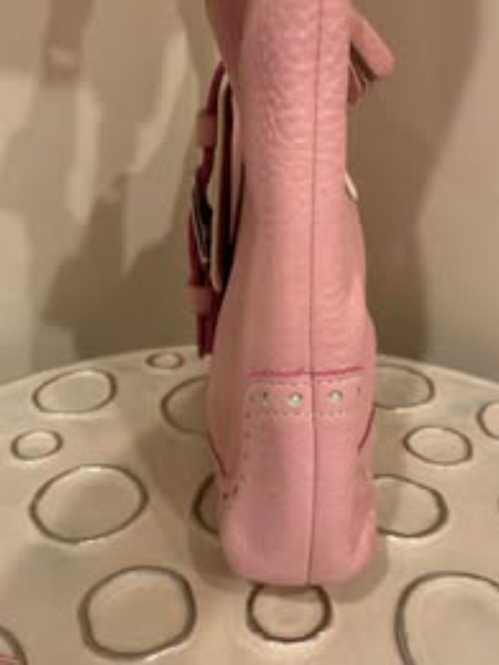 Pink Pebbled Leather Coach Hamptons Hobo Shoulder Bag - Picture 4 of 6